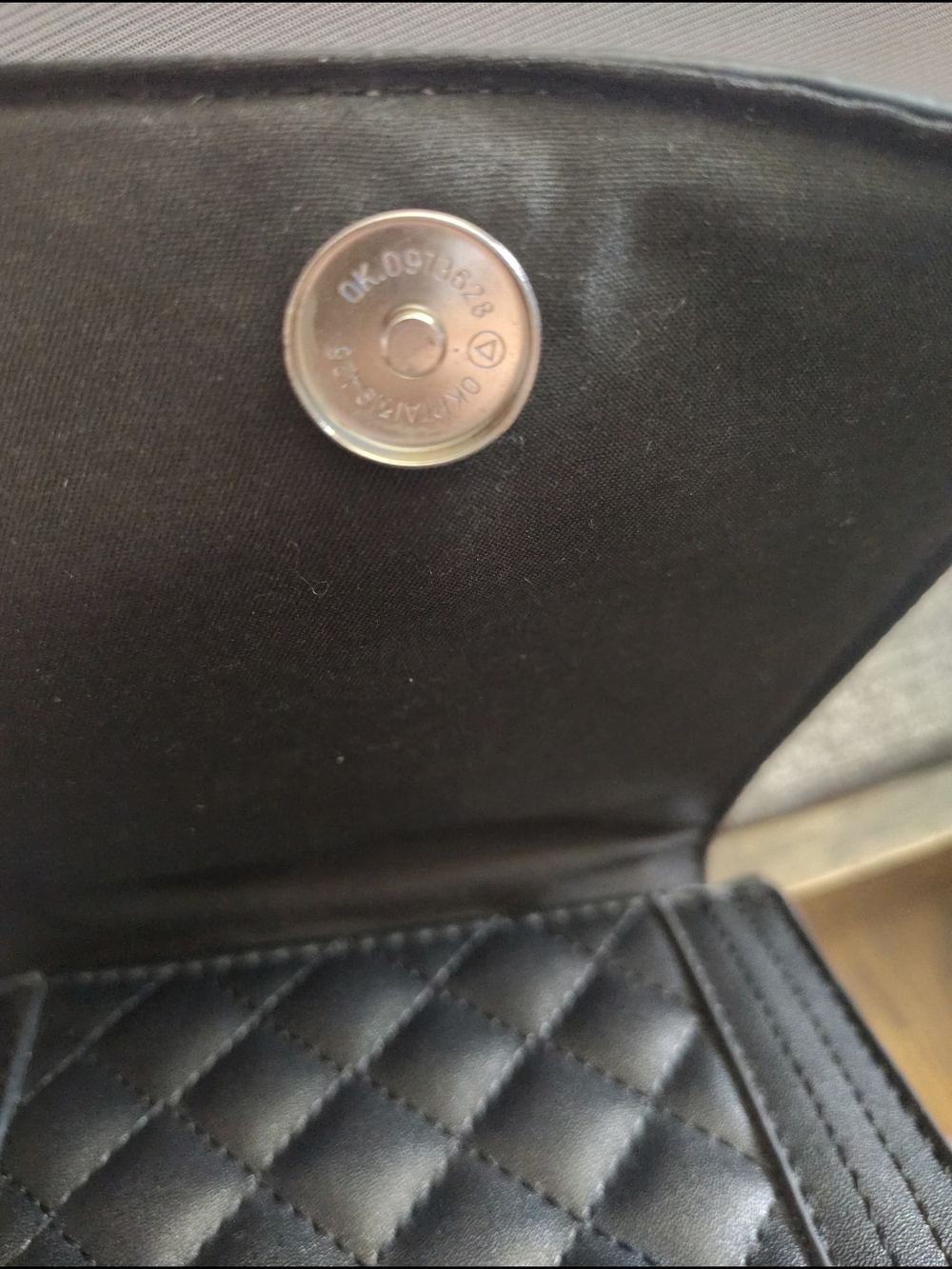 Quilted Black Crossbody Bag with Silver Snap